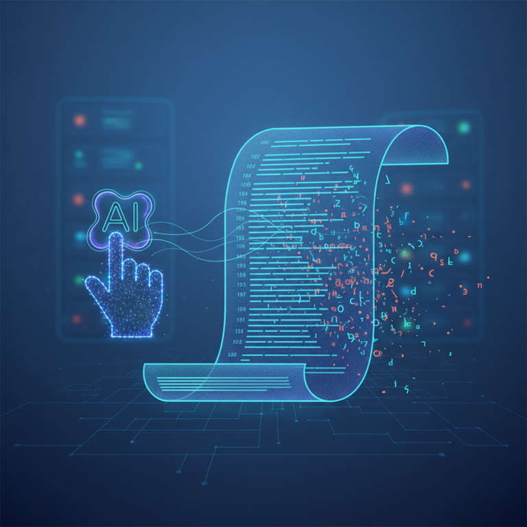 Editorial illustration of a document with AI editing marks, representing quiet data corruption from repeated AI edits