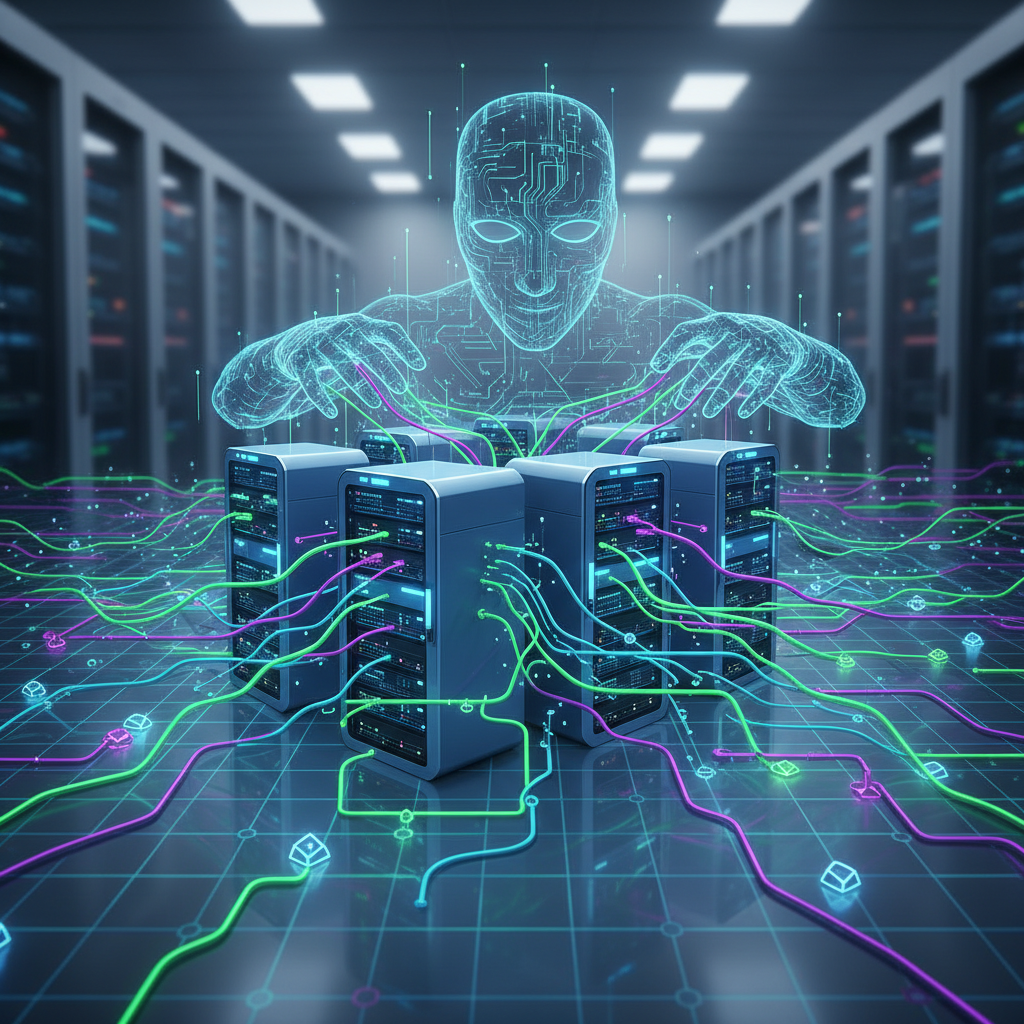 Illustration of interconnected servers being hijacked into a proxy relay network