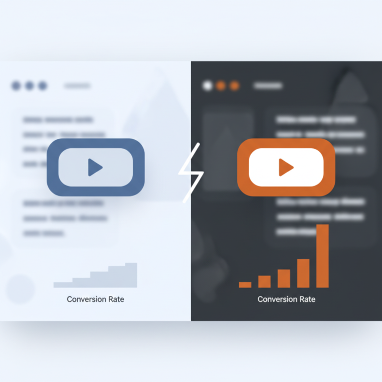 Illustration contrasting a low-contrast outline button with a solid, clearly visible call-to-action button