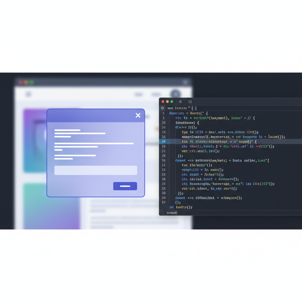 Illustration of a website modal dialog box representing the native HTML dialog element