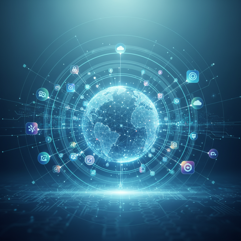 Editorial illustration representing new top-level domain extensions being added to the internet