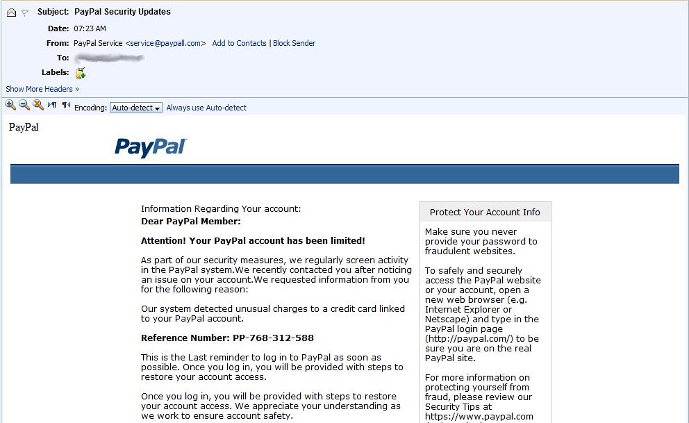 Laptop showing an email inbox representing a phishing attack