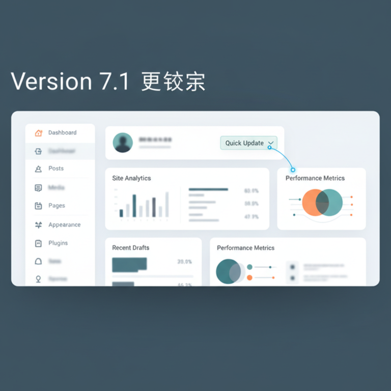 Illustration of a WordPress admin dashboard representing the WordPress 7.1 update