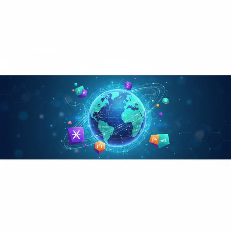 Illustration of a globe surrounded by different domain name extension labels, representing new top-level domains (reveal day)