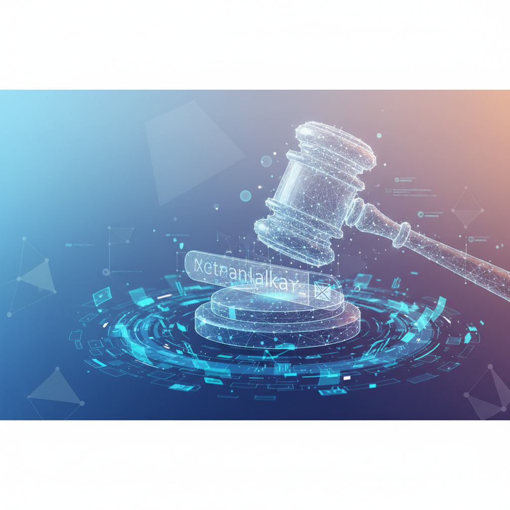 Abstract illustration of a domain name auction, representing the contested .agent top-level domain