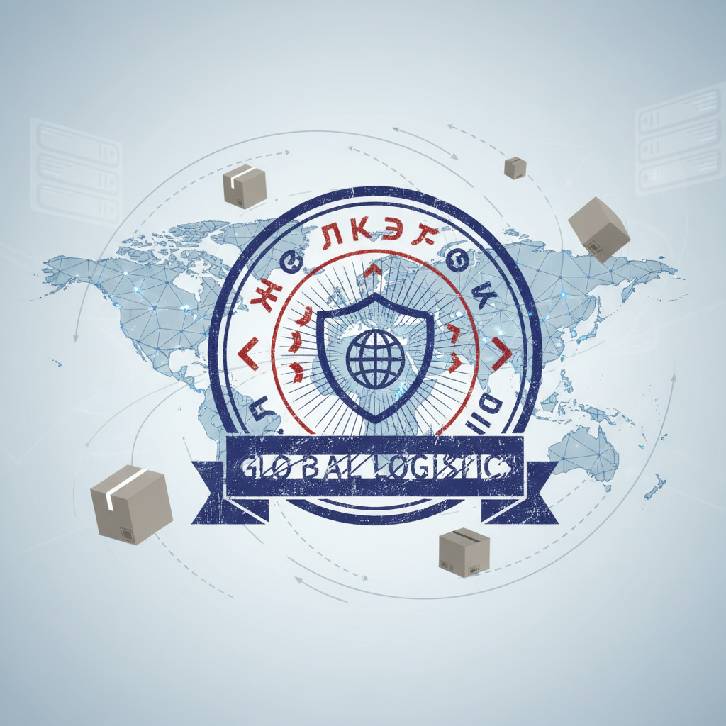 Illustration of an international shipping package with customs documentation, representing new USPS duty billing rules