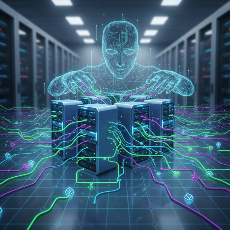 Illustration of interconnected servers being hijacked into a proxy relay network