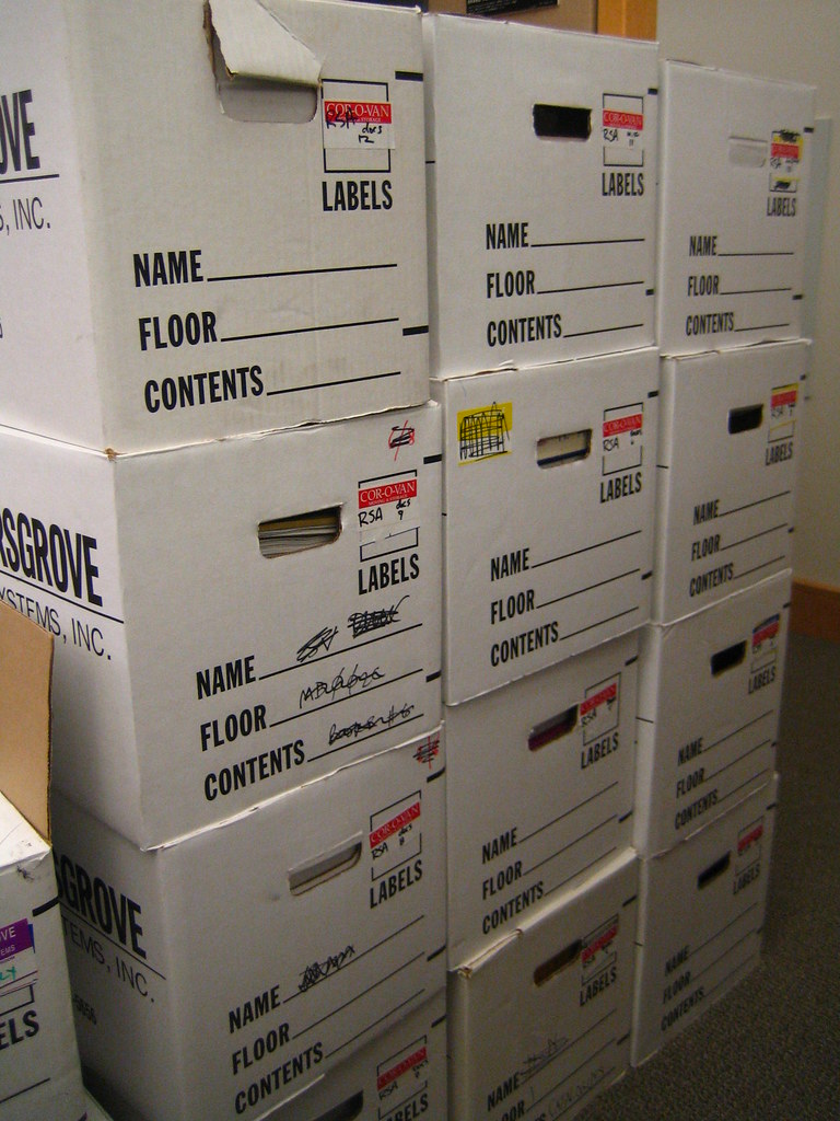 Moving boxes representing a website migration